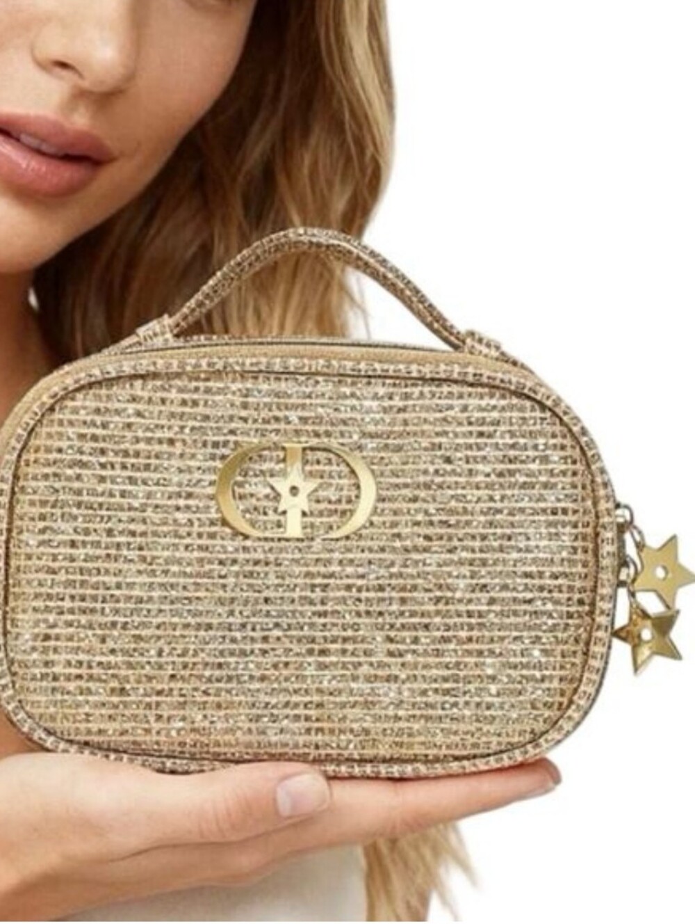 NEW Dior Gold Beauty Makeup Cosmetic Bag Case Travel Gift GRWM